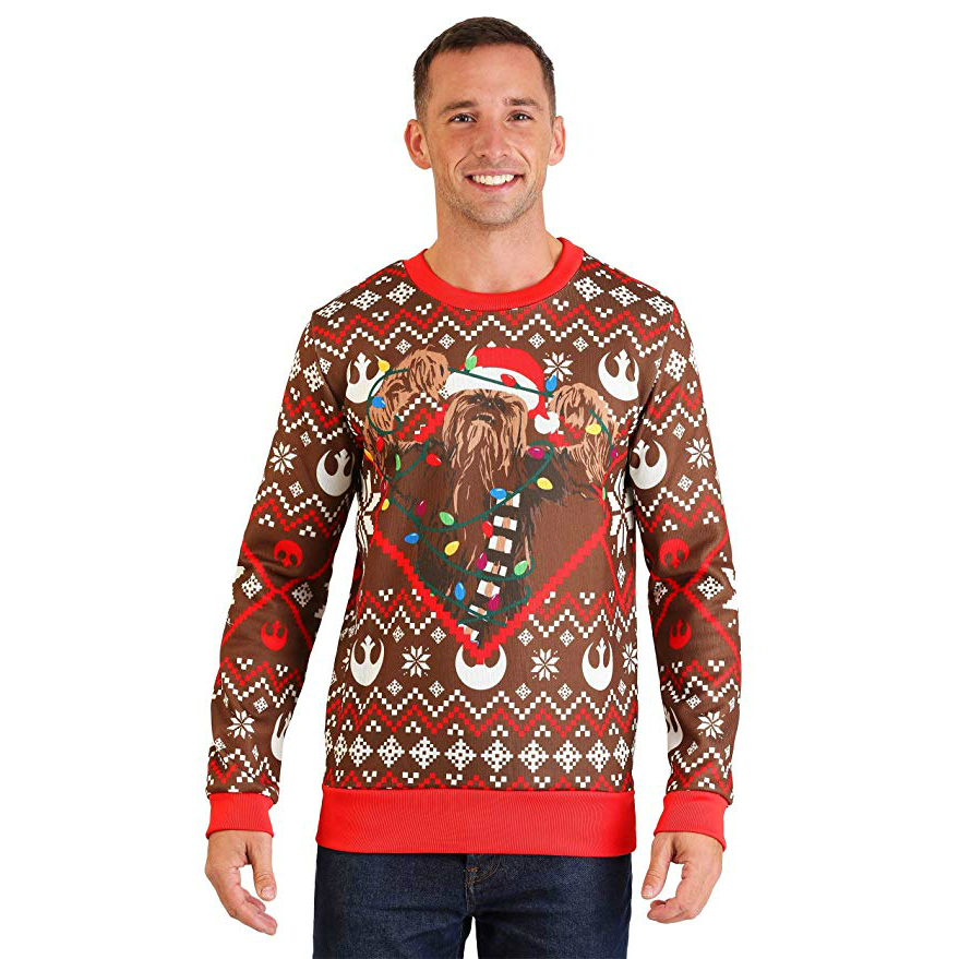 Unisex Knitted Sweater Design Ugly Novelty Gifts Xmas Jumper Official Star Wars Luke Skywalker Vs Darth Vader Christmas Jumpers for Men Or Women